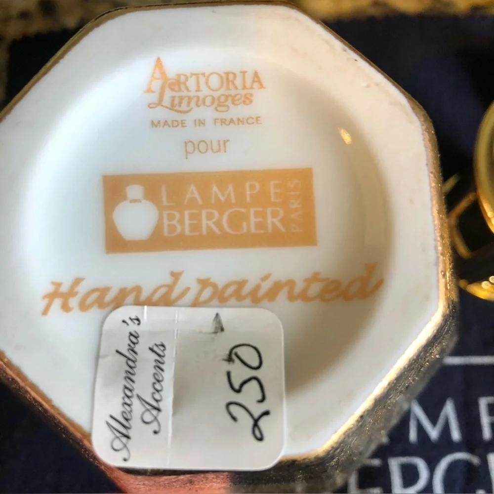 NWT LAMPE BERGER PARIS ASTORIA LIMOGES Fragrance Lamp Porcelain Hand Painted